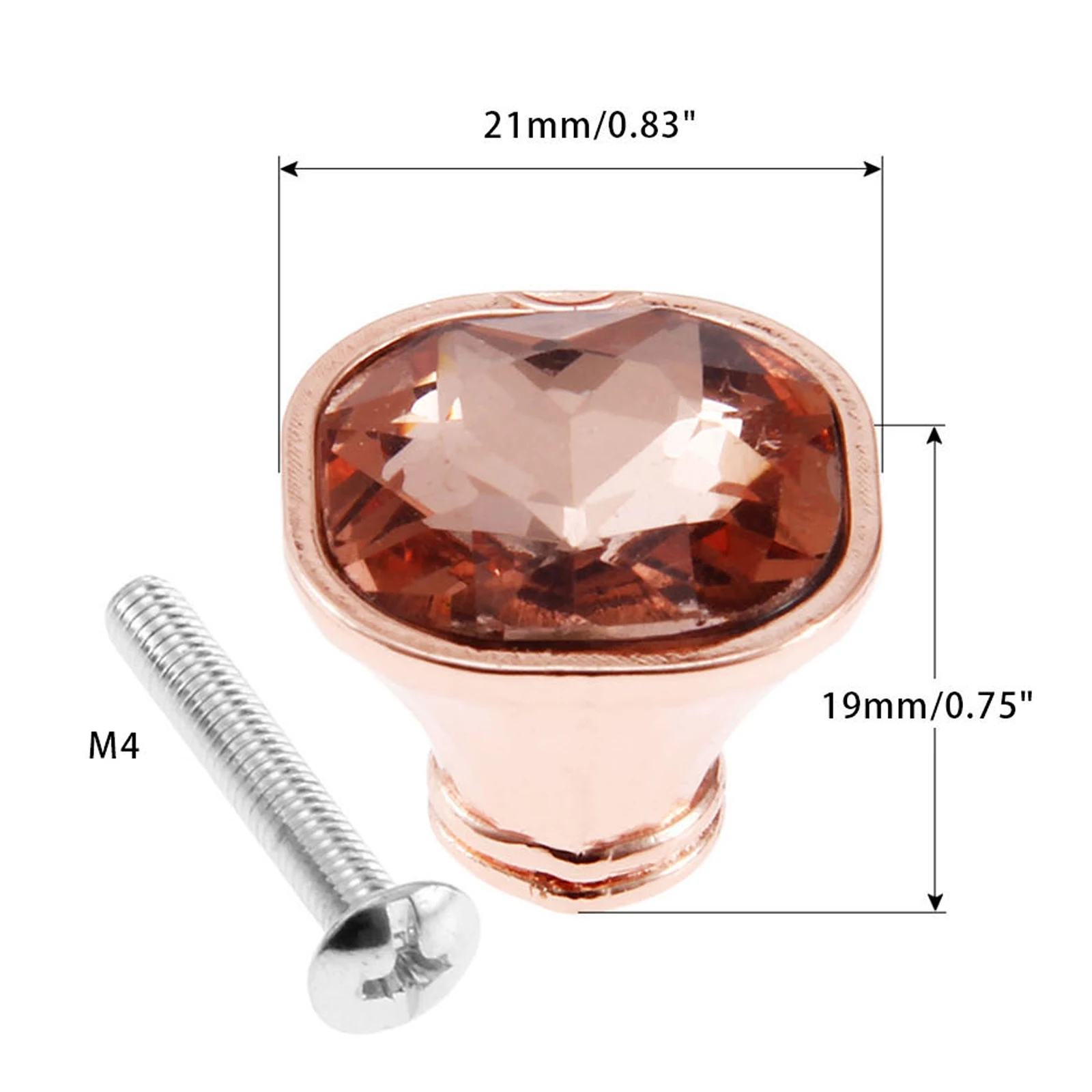 New 21mm Diamond Crystal Glass Knobs Furniture Handles Cupboard Drawer Pull Kitchen Cabinet Door Wardrobe Knob Hardware 1Pc