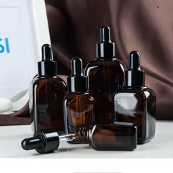 10ml 20ml 30ml 50ml 100ml Amber Glass Liquid Reagent Pipette Essential Oils Bottle Eye Dropper Cap Empty Aromatherapy Containers