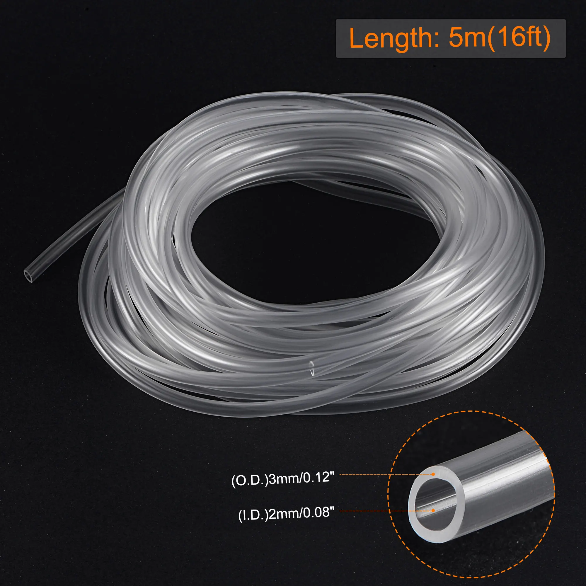 Uxcell 1pcs 1.5/2/2.5/3/4/5M Transparent PVC Plastic Hoses High Quality Water Pump Tube 1-10mm Inner Diameter Clear Vinyl Tubing