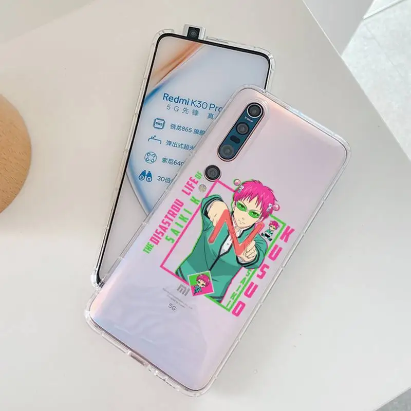 FHNBLJ Saiki Kusuo Phone Case For Redmi Note 5 7 8 9 10 A K20 pro max lite for Xiaomi 10pro 10T