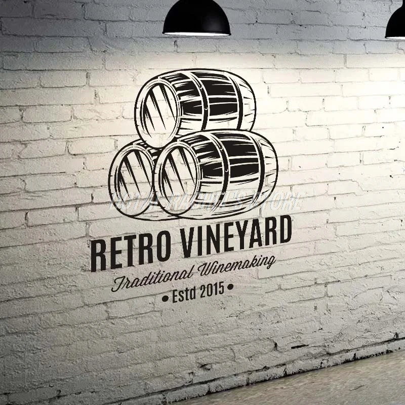 Beer Shop Sticker Retro Vineyard Traditional Winemaking Vintage Shop Decor Sign Retro Bar Pub Poster Decal Vivyl Customised