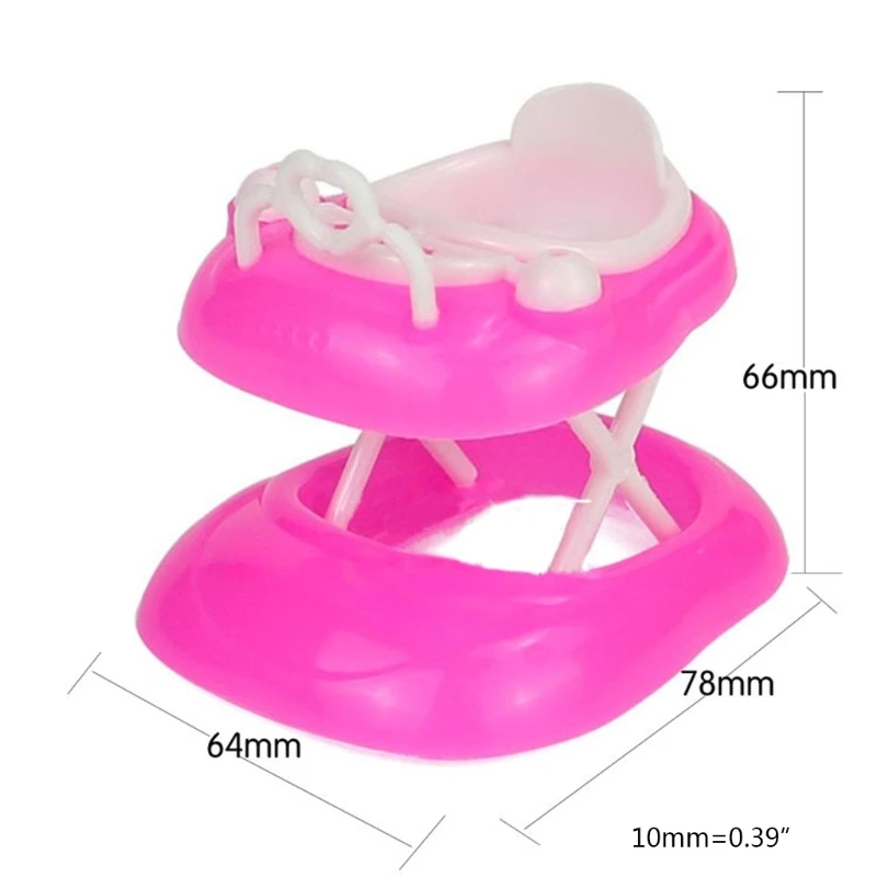 New Pink Plastic Walker for barbie Doll House Dollhouse Miniature Accessories