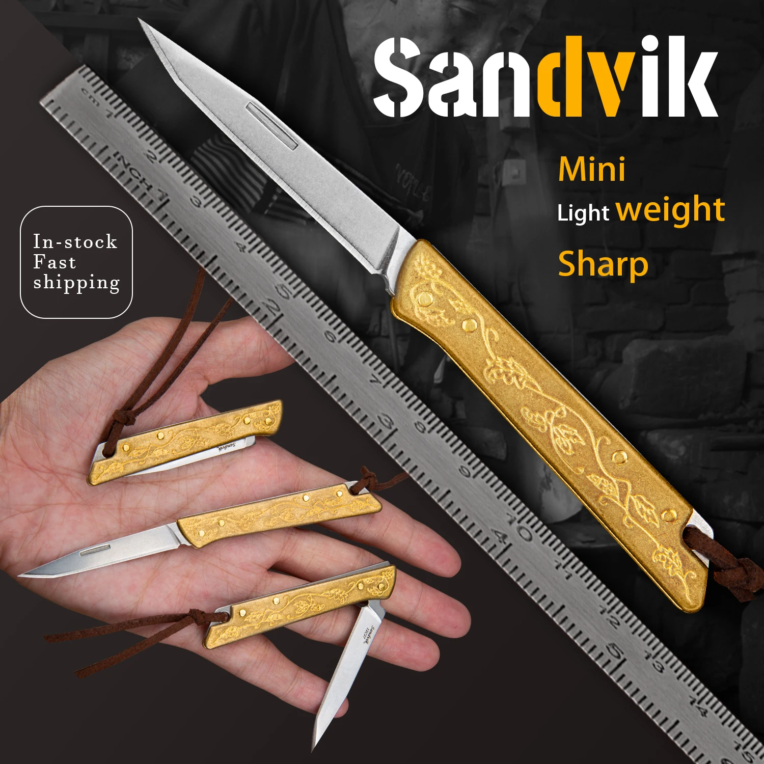 Japanese Style Mini Folding Pocket Knife with Case EDC Light Weifght Tool for Peeler Letter Opener Self Defense Survival Camping