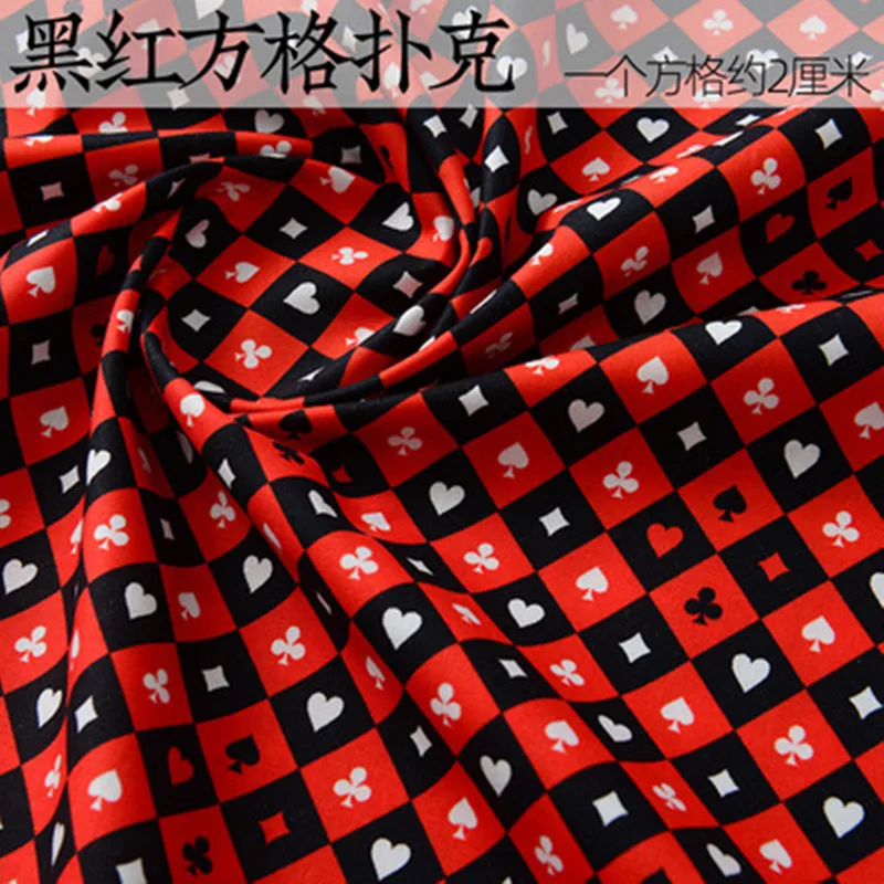 Half Meter Playing Cards Print 100% Cotton Fabric For Handmade DIY Garment Table Cloth Material T1776