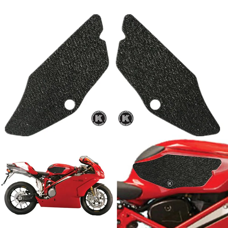 

Motorcycle Tank Pad Gas Left Right Traction Side Sticker Pad Knee Fuel Grip Protective Decal Stickers For DUCATI 749 999 03-06