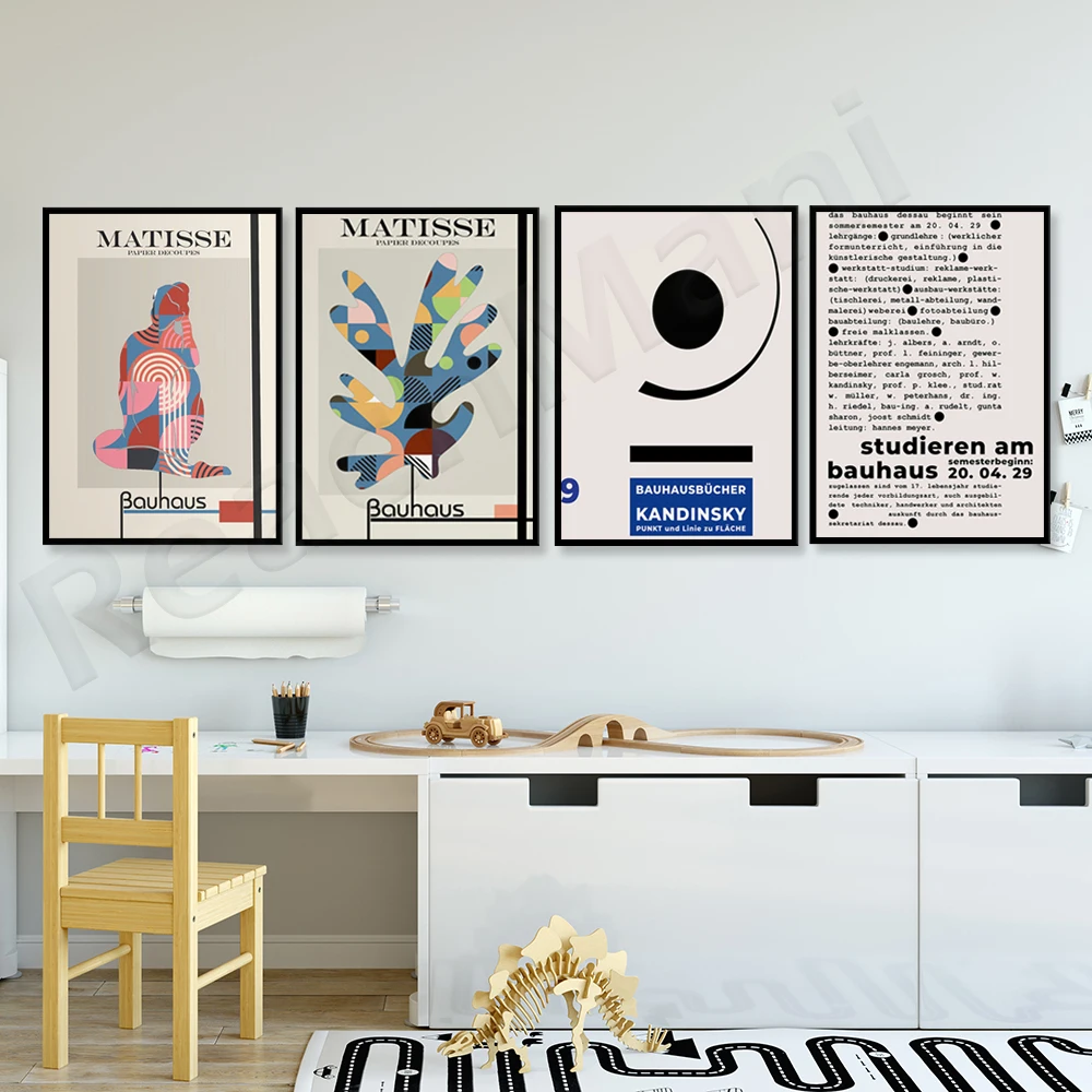 Bauhaus-Druck Wassily Kandinsky Bauhausbücher Nr. 9, Bauhaus und Matisse modernes geometrisches abstraktes Ausstellungsposter