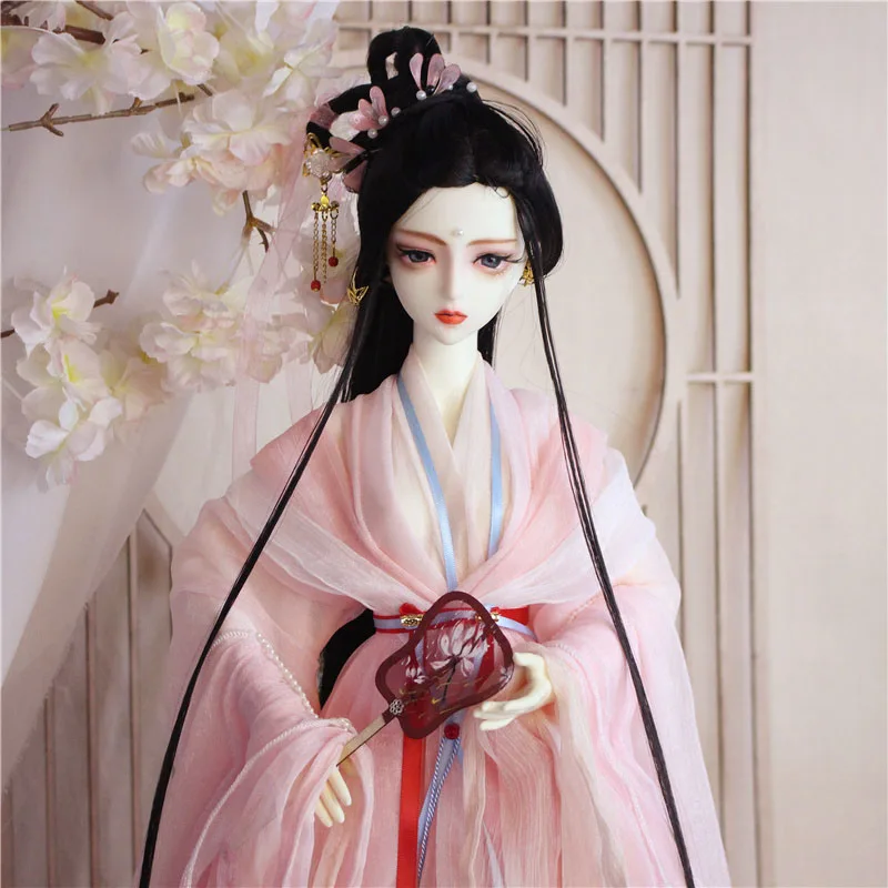 

1/3 Scale 60 CM Ancient Costume Chinese Hanfu BJD Hand-Painted Delicate Face Up Full Set Fairy Dress Doll With Wig Resin Figure