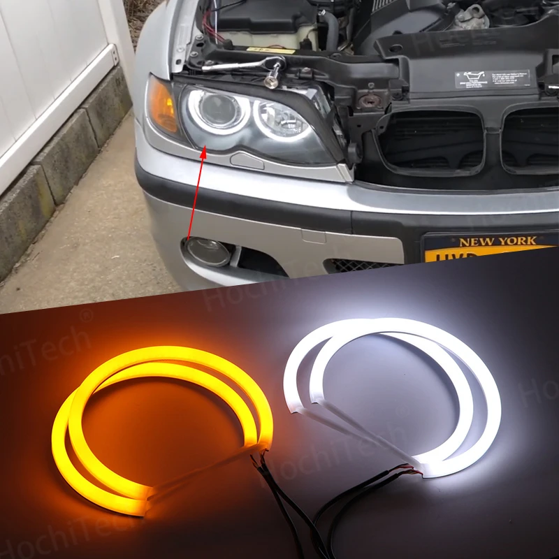 Switchback Cotton Light LED Angel Eye  Dual Color for BMW 3 Series E46 316i 318i 320d 320i 323i 328i 330i 325xi 330d 1998-05