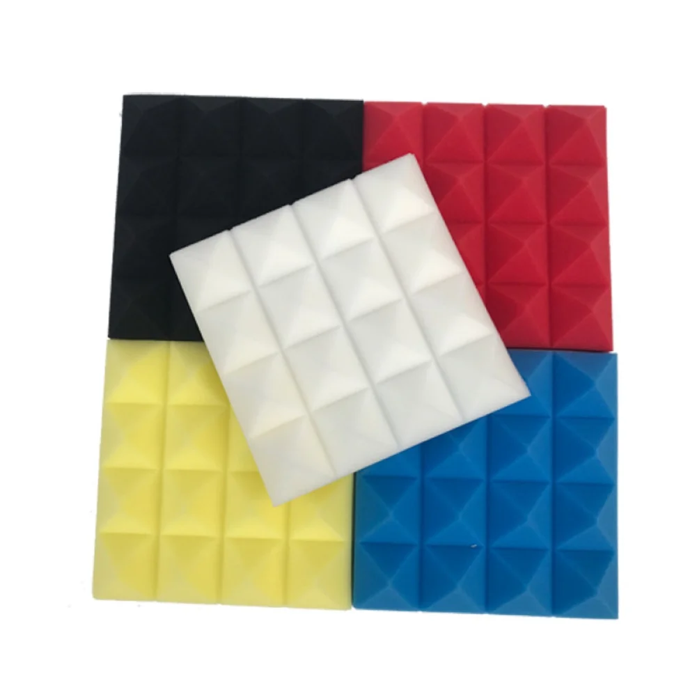 6Pcs 25x25x5cm Pyramid Studio Acoustic Panel Tile Soundproof Foam Cushion Pad