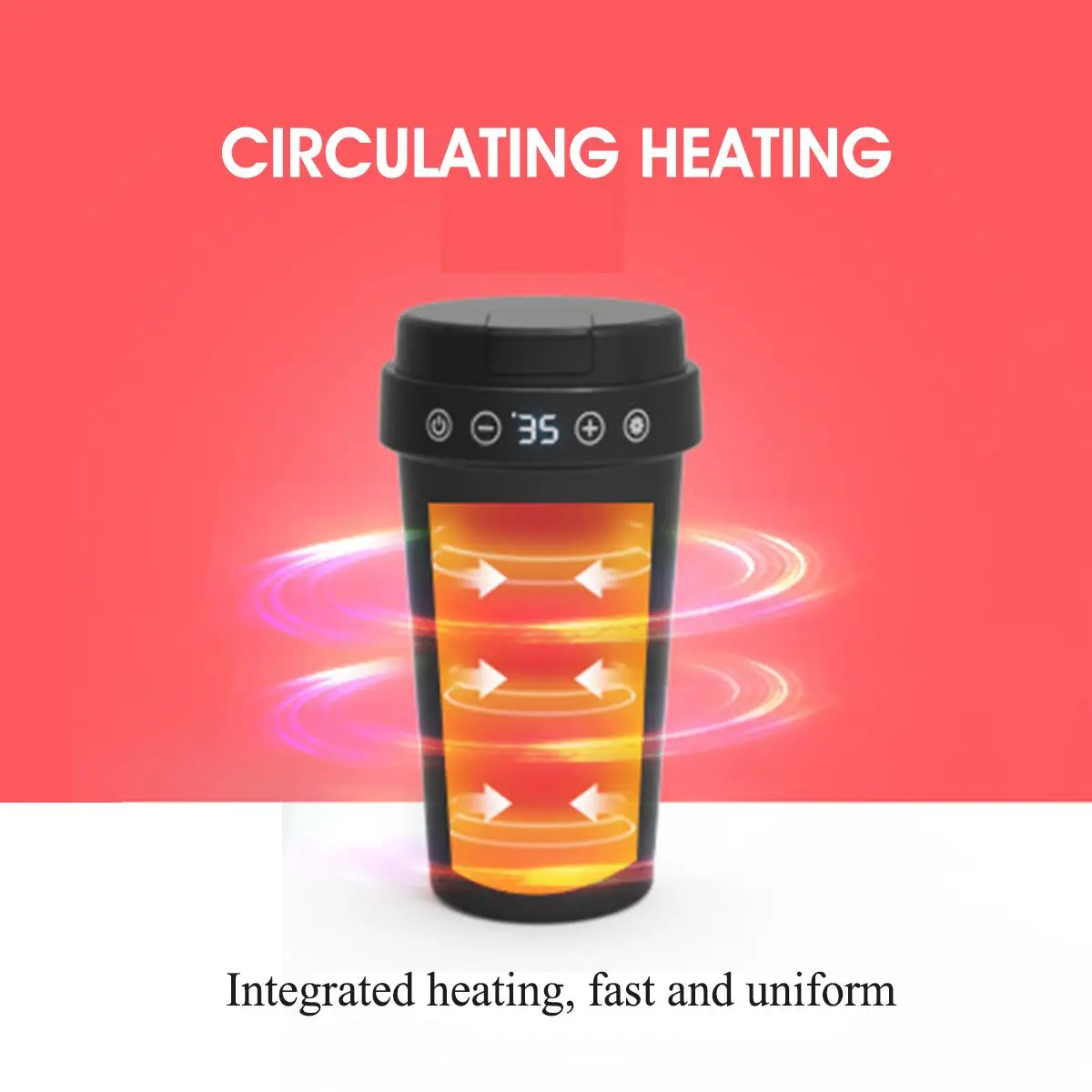 12 فولت 350 مللي الفولاذ المقاوم للصدأ سيارة التدفئة كوب كوب ماء كهربائي عرض درجة الحرارة شاشة الكريستال السائل درجة الحرارة غلاية القهوة الشاي الحليب