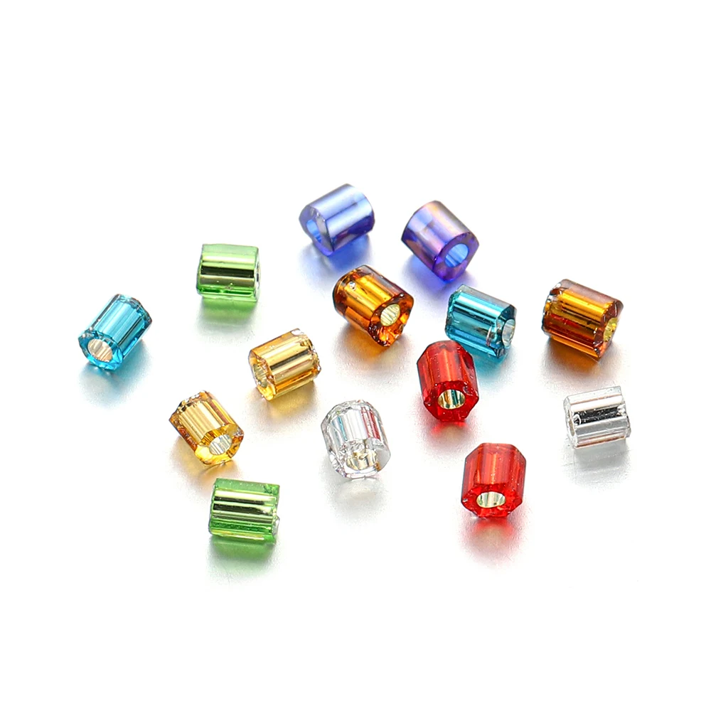 1000/1800 Stück 2 mm sechseckige tschechische Glas zylindrische lose kleine Samennadelperlen für DIY-Armbänder, Halsketten, Schmuckherstellung
