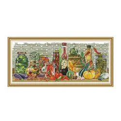 All kinds of vegetables cross stitch kit aida 14ct 11ct count print canvas cross stitches   needlework embroidery DIY handmade