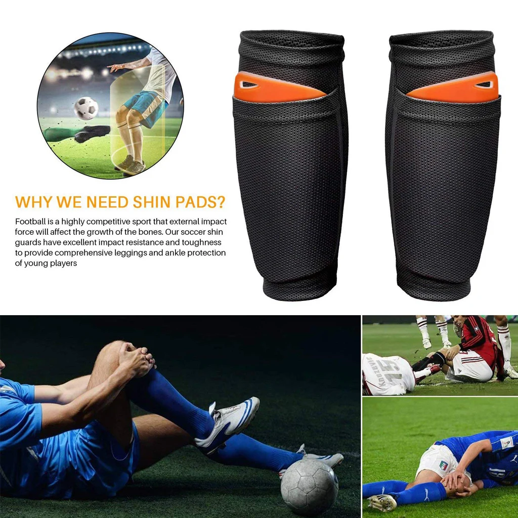 1 Pair Soccer Football Shin Guard Teens Socks Pads Professional Sports Shields Legging Shinguards Sleeves Protective Gear