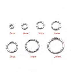 100PCS 9 Size Stainless Steel Open Ring For DIY Necklace Bracelet Chain Fashion Jewelry Making Findings