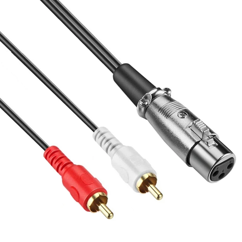 Audio kabel RCA męski na 2 XLR 3 Pin mężczyzna kobieta Cannon wzmacniacz mieszania wtyk AV Speakon kabel Dual XLR na podwójny kabel RCA 1.5M/3M