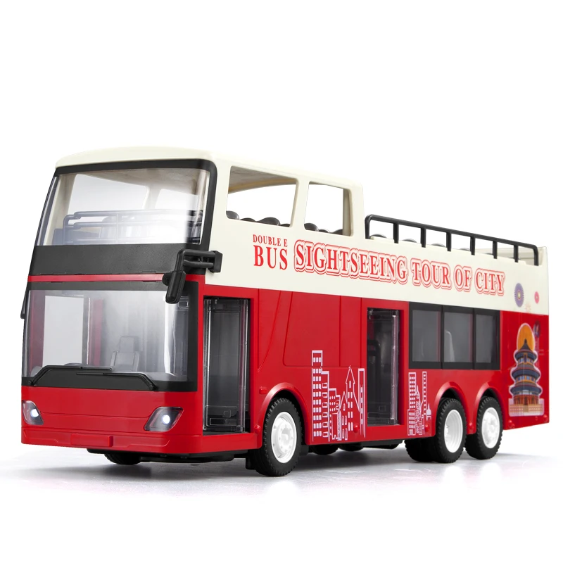 Duble E RC Car duży autobus turystyczny elektryczny 1/18 zdalnie sterowanym samochodowym zabawki podświetlane dźwiękowy autobusu podróżnego dla