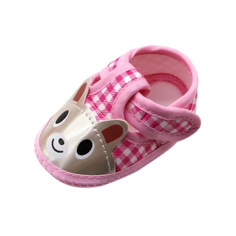 Baby Girl Boy Cartoon Bear Pattern Shoes Plaid  Casual Cotton Shoes Newborn Anti-Slip Toddler Shoes Hot Autumn Ins