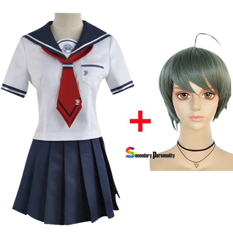 Costume de Cosplay 3 Danganronpa, Naegi Komaru Cos, uniforme d'école JK pour femmes, Costume d'halloween haut + jupe + cravate + chaussettes