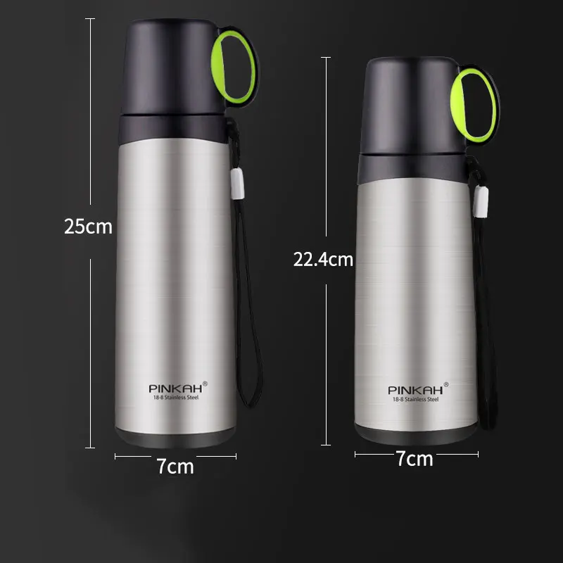 PINKAH Thermos Bottle 420ml 520ml Stainless Steel Vacuum Flask Travel Coffee Thermo Mug School Insulated Bottle Home Thermo Cup