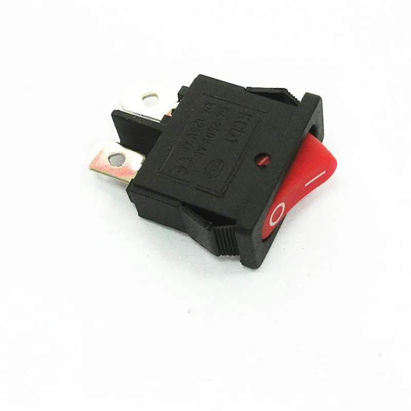 5Pcs KCD1-110 Rocker switch 21mm*9mm 2Pin 6A/10A 250VAC/125VAC Power switch Modification switch for automobile and motorcycle