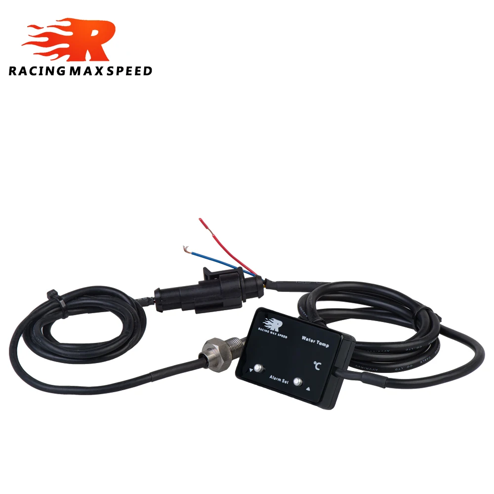 Universal Square 12v Auto Water Temperature Meter 0~100 Skyline WRX Evo MPS Car Water Temp Gauge with 1/8 npt sensor