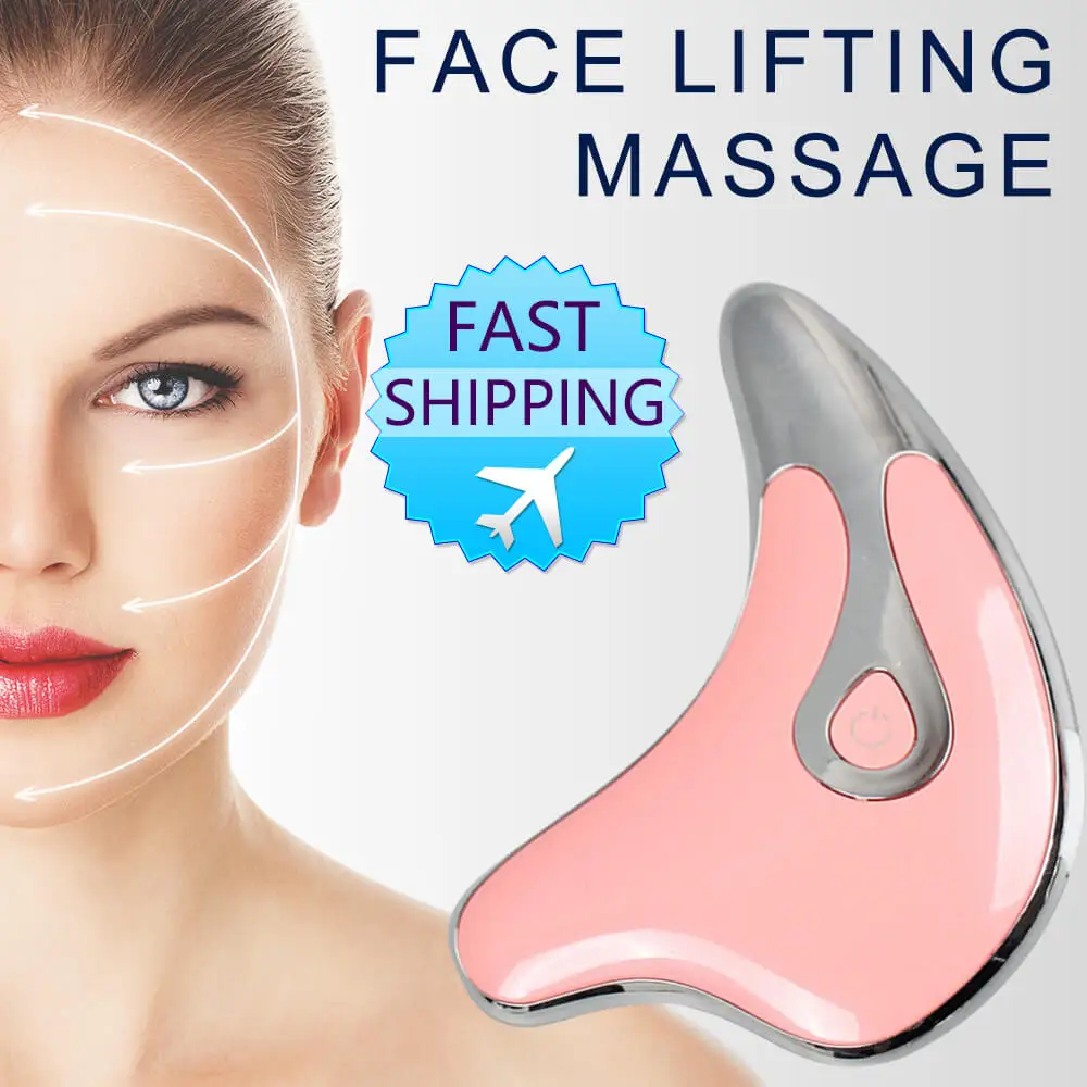 Face Lifting Massager Electric Neck Scraping Microcurrent Vibration Body Lifting Tool LED Rechargeable Skin Rejuvenation Device