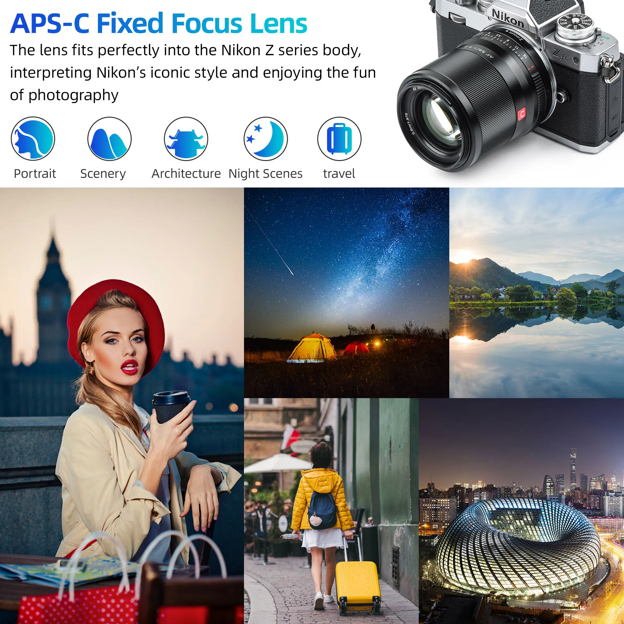 VILTROX 56mm F 1,4 Z für Nikon Objektiv Auto Fokus objektiv Große Blende Porträt Objektiv APS-C Objektiv Nikon Z montieren Z5 Z6 Z7 II Kamera Objektiv