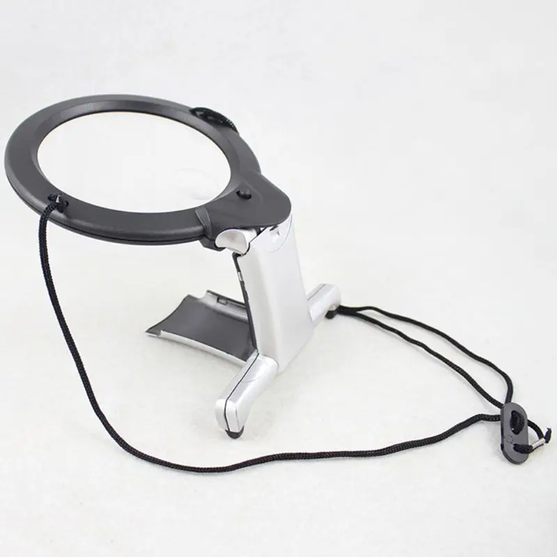 10cm Hand Free LED Loupe Lighted Jewelry Reading Magnifier Neck Wear Magnifying Glass for Seniors Sewing Cross Stitch Embroidery