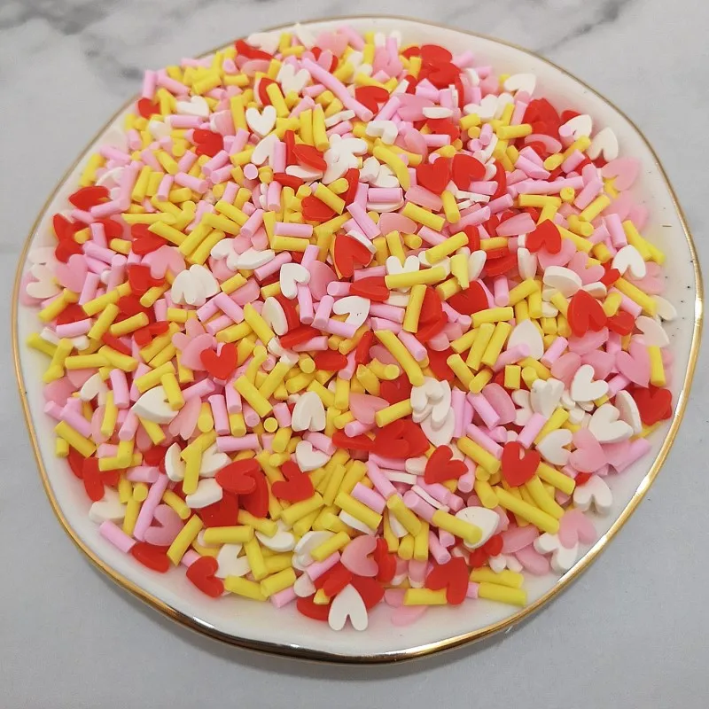20 gr/los Nette Gefälschte Ton Streusel Bunte Herz Fünf Sterne Schleife Süßigkeiten Streusel für Handwerk Machen, DIY Kuchen Dessert Dekoration – Detail 32