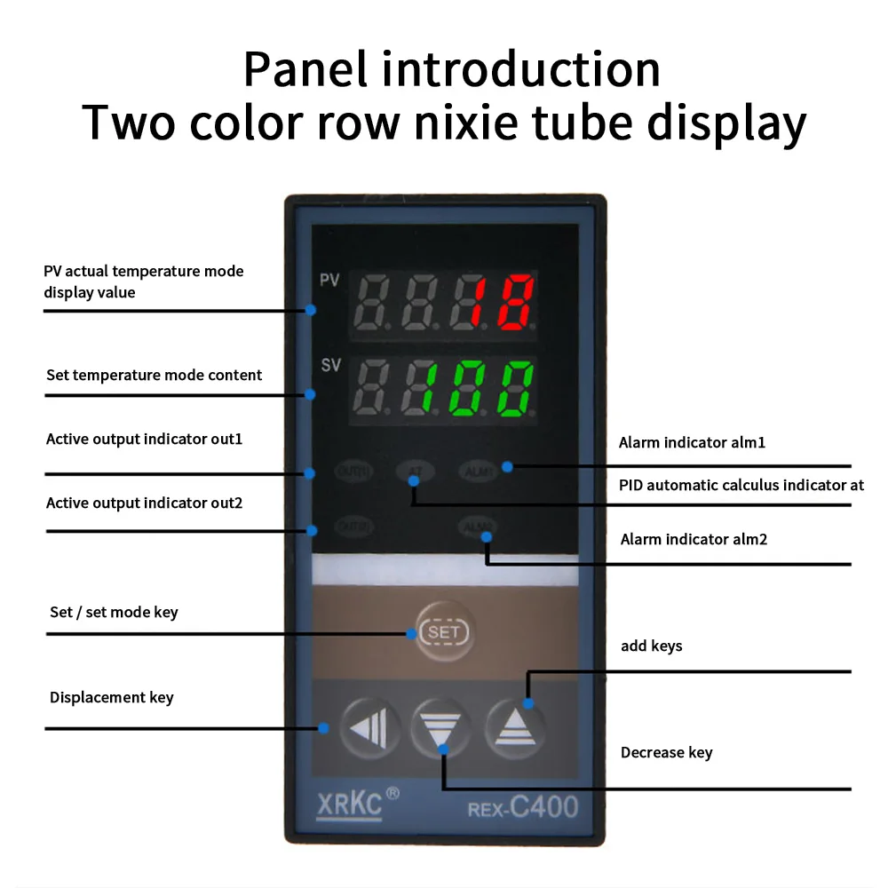 REX-C700 REX-C400 PID Digital Thermostat 220V M AN V AN SSR Relay Output Temperature Controller