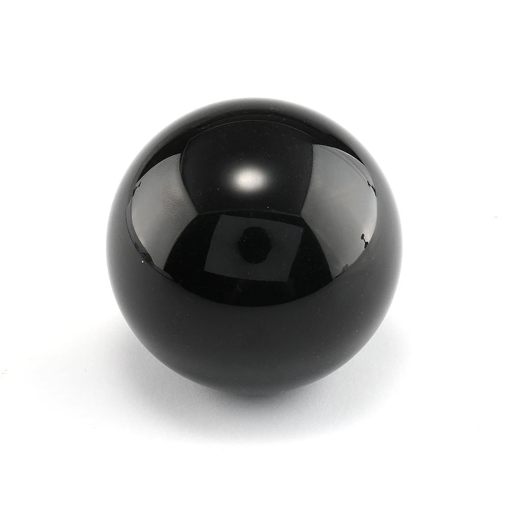 Round Gear Knob Short Shifter Knob For Universal Car Acrylic Shift Knob Black Silver SK-1006