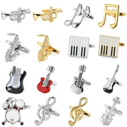 High quality punk music Cufflinks Design of piano drum saxophone guitar horn cuff-links Hip hop atmosphere cuff button for man