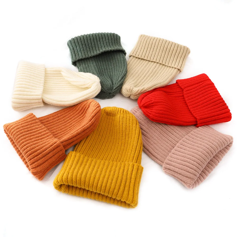 Winter Caps Women\'s Skullies Beanies For Girl Wholesale Hat Female Unisex Cotton Blends Solid Warm Soft HIP HOP Knitted Hats Men