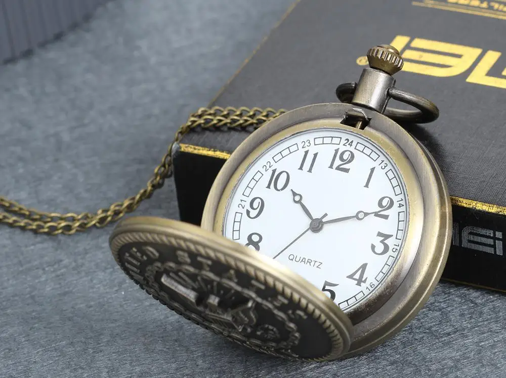 LANCARDO-Reloj de bolsillo de la Marina de los Estados Unidos para hombre y mujer, cronógrafo de estilo Retro, militar, Unisex