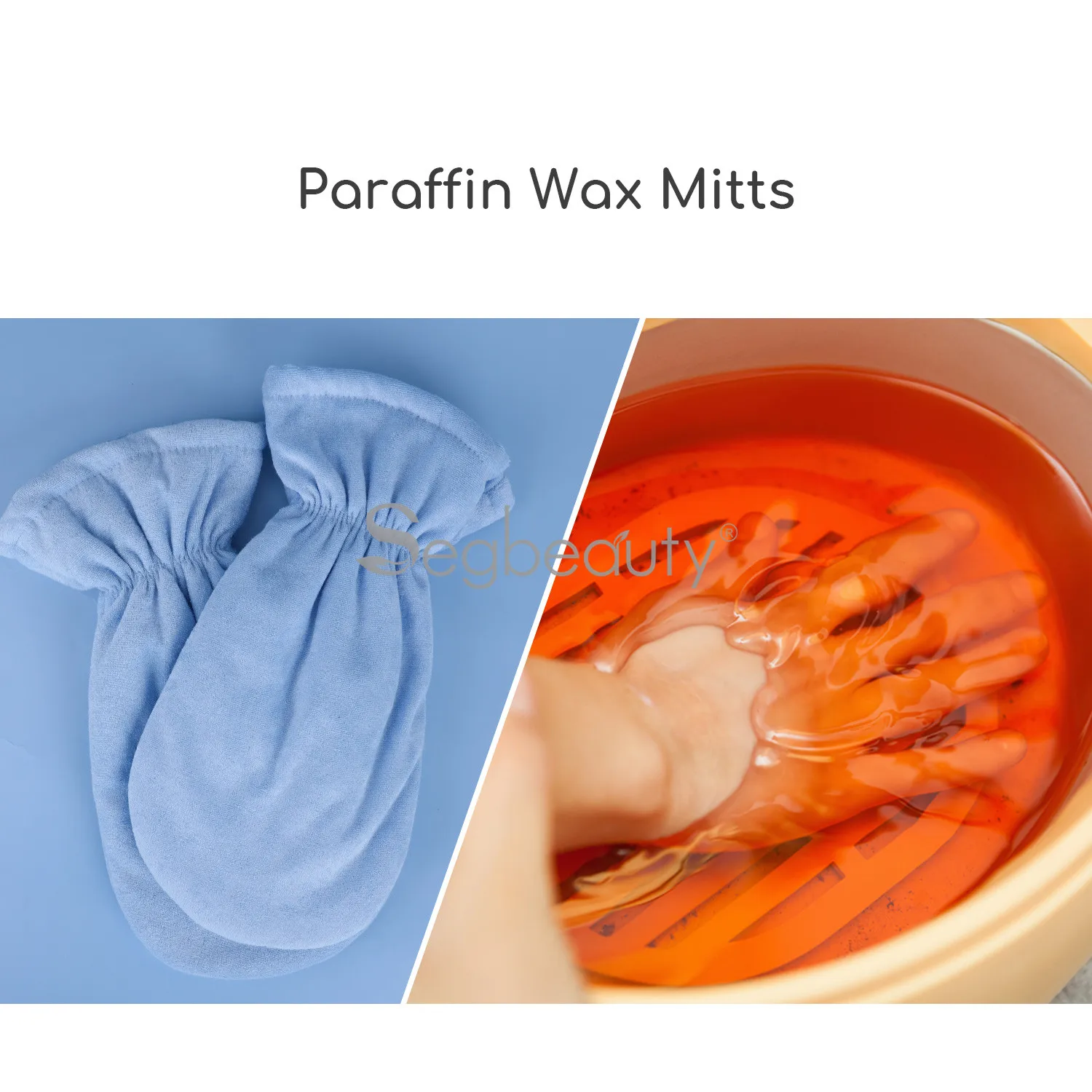 Segbeauty Paraffin Wax Mitts SPA Heated Hand Mittens Hot Wax Skin Care Heat Wax Mitten Therapy Paraffin Thermal Treatment