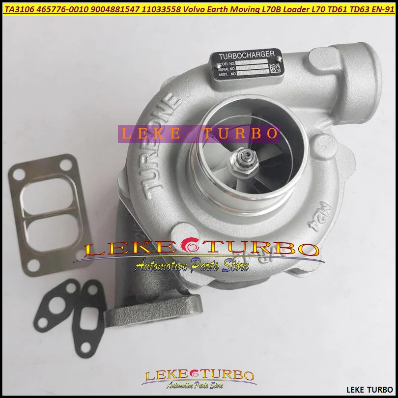 Turbo TA3106 465776 465776-5010S 465776-0010 9004881547 11033558 465776-10 For Volvo Earth Moving L70B L70 F.END TD61 TD63 EN-91