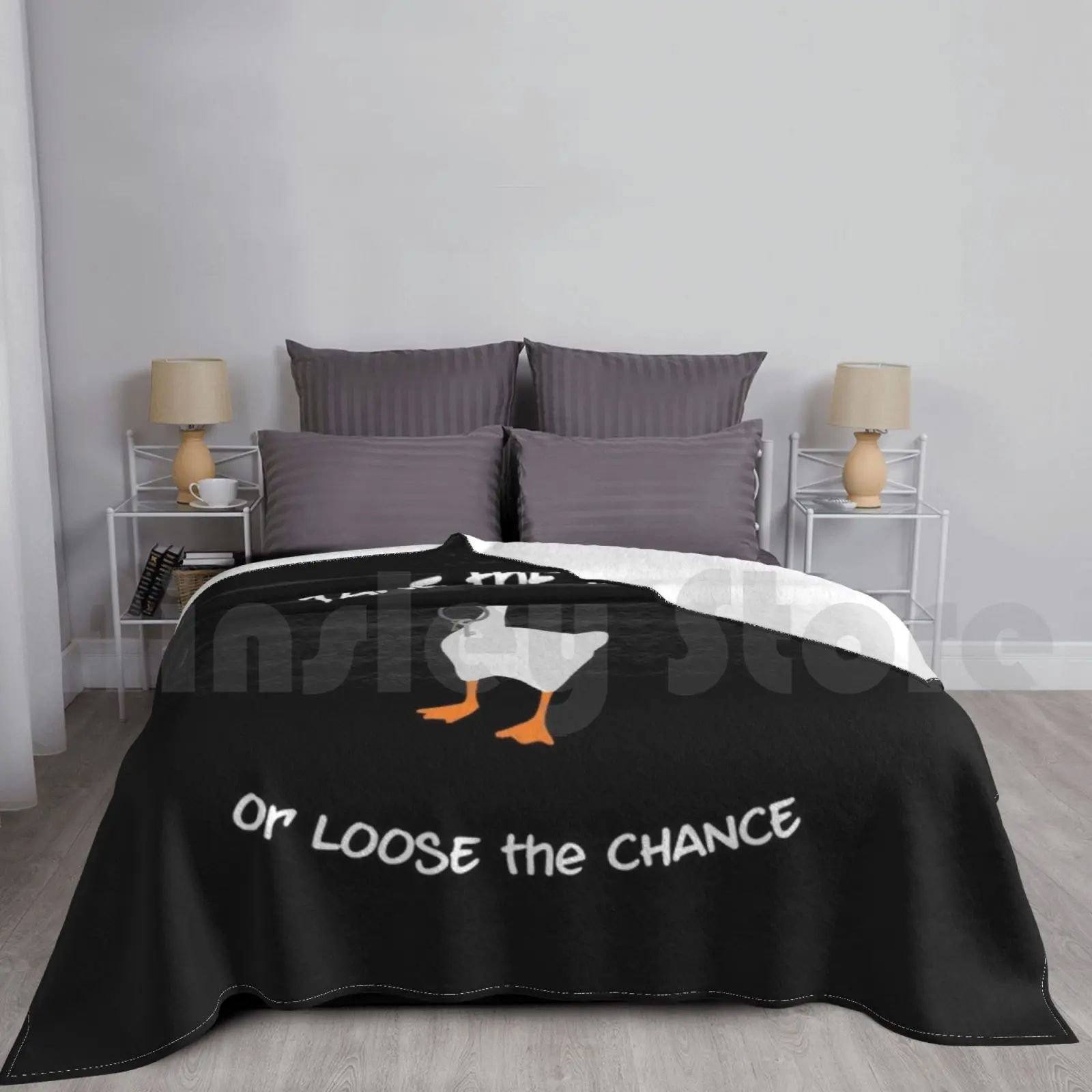 Like The Goose Say's , Take A Risk ( Dark ) Blanket Fashion Custom Risk Geek 12 Rules For Life Canadian Chance