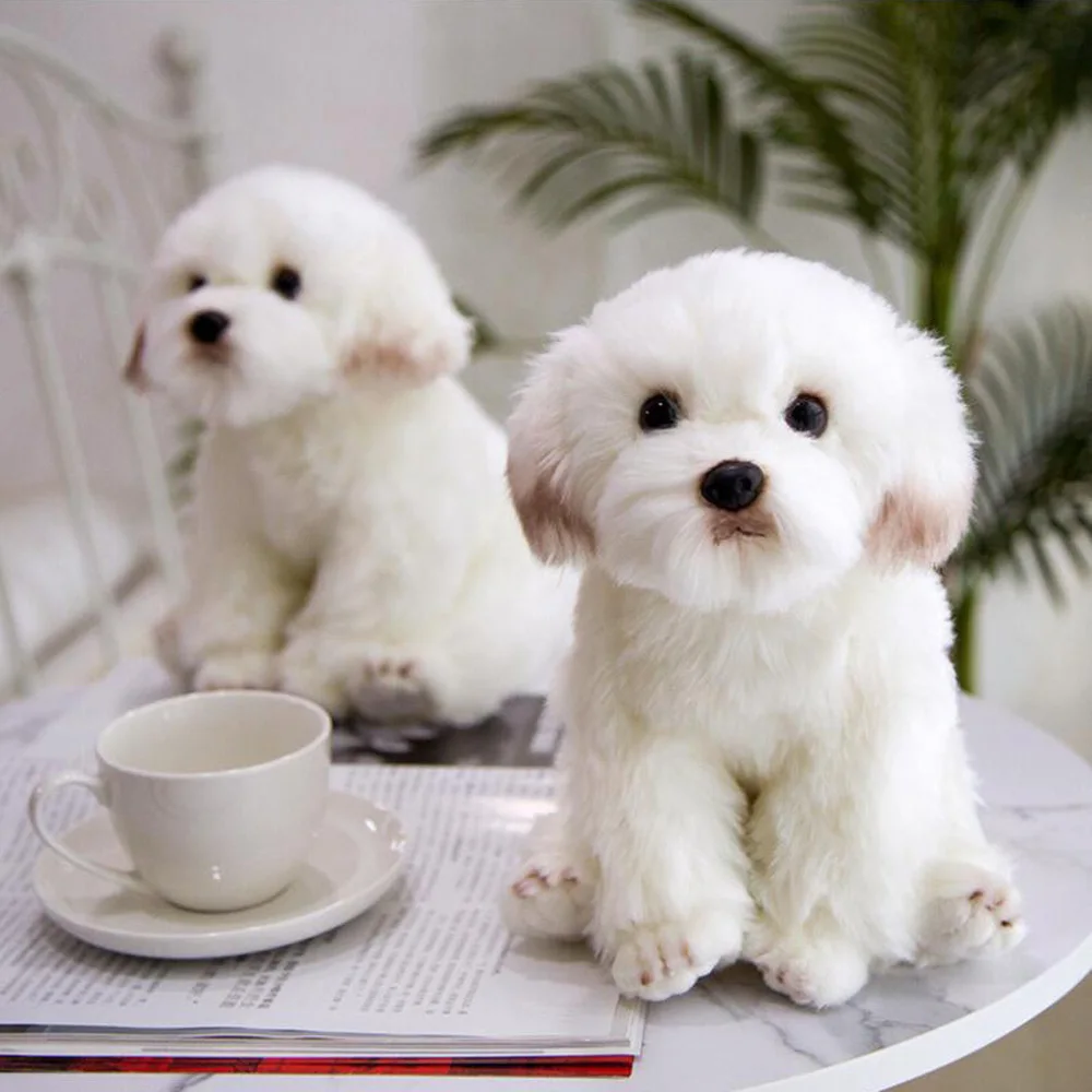 

Creative Cute Simulation Animal Maltese Dog Children Stuffed Plush Toy For Kid Birthday Gift