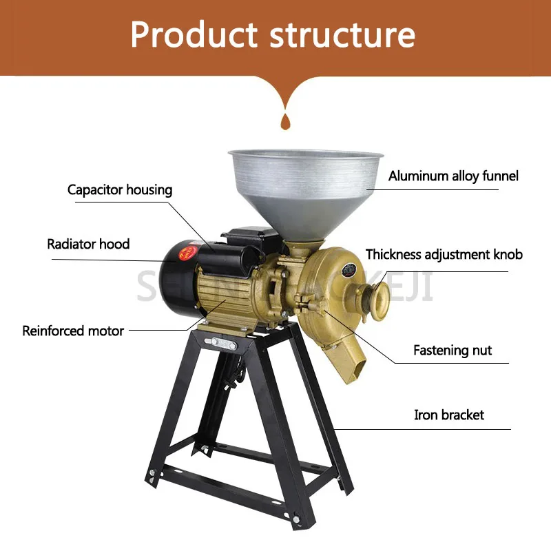 3500 واط 150 نوع متعدد الوظائف طاحونة الفول طاحونة الأرز pulper الذرة الحبوب الخافق الصلب طاحونة الرطب والجاف