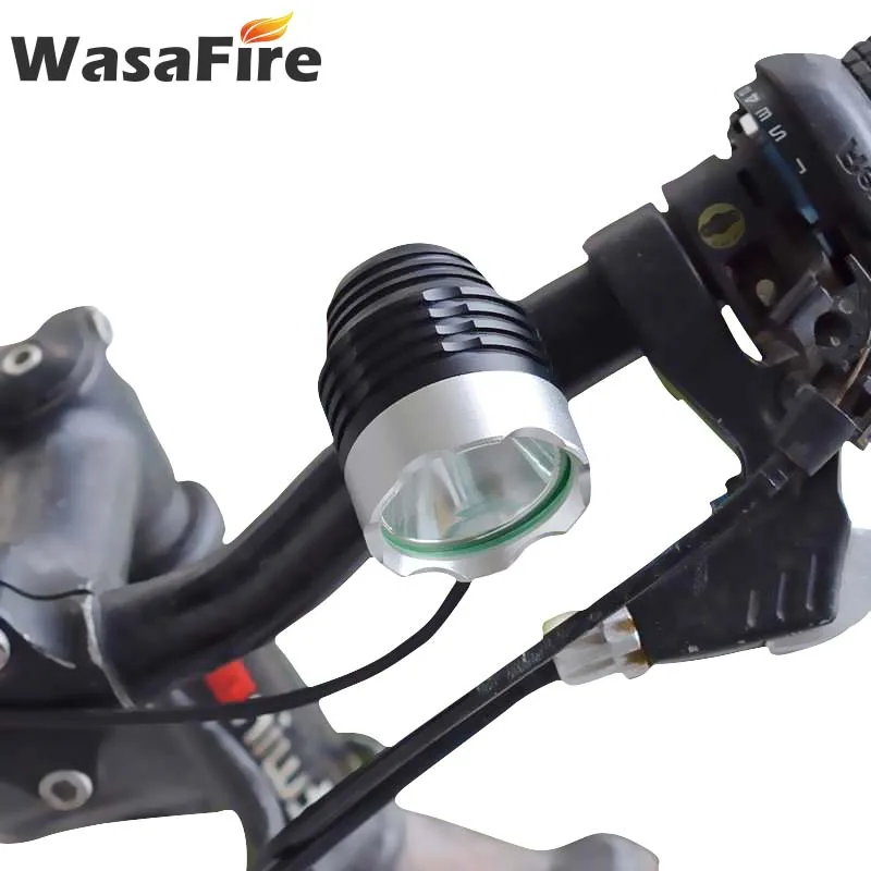 WasaFire 1800lm LED Bicycle Light XML T6 Mountain Road Bike Front Lights Cycling Flashlight Headlamp with 18650 Battery Pack