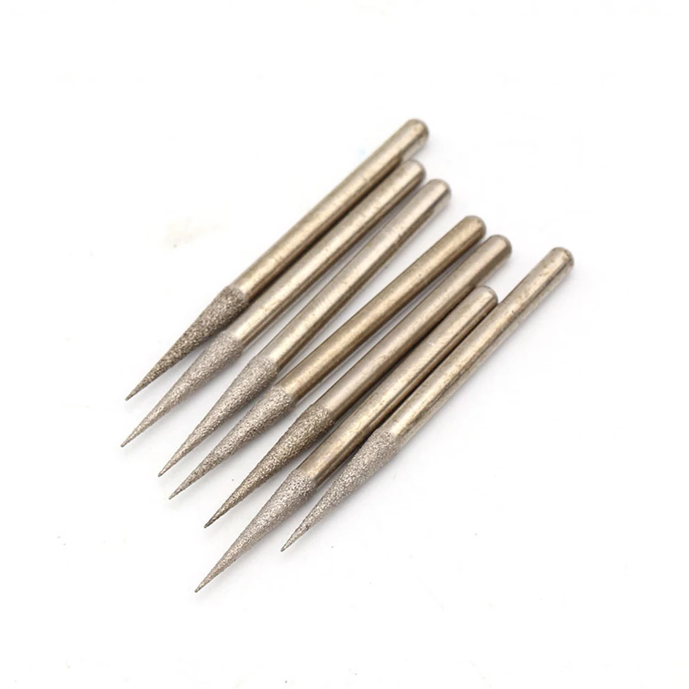1/5/10Pcs 2.1/3Mm Solderen Diamond Burr Bit Slijpen Point Voor Dremel Graveren Glas tool