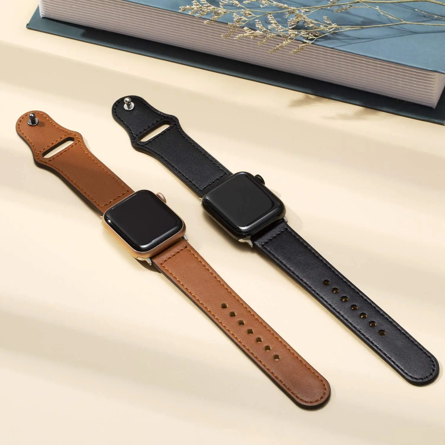 Leather strap For Apple watch Ultra 2 band 49mm 44mm 45mm 38/40/41mm wrist correa bracelet iWatch series 9876543 SE 10 46mm 42mm