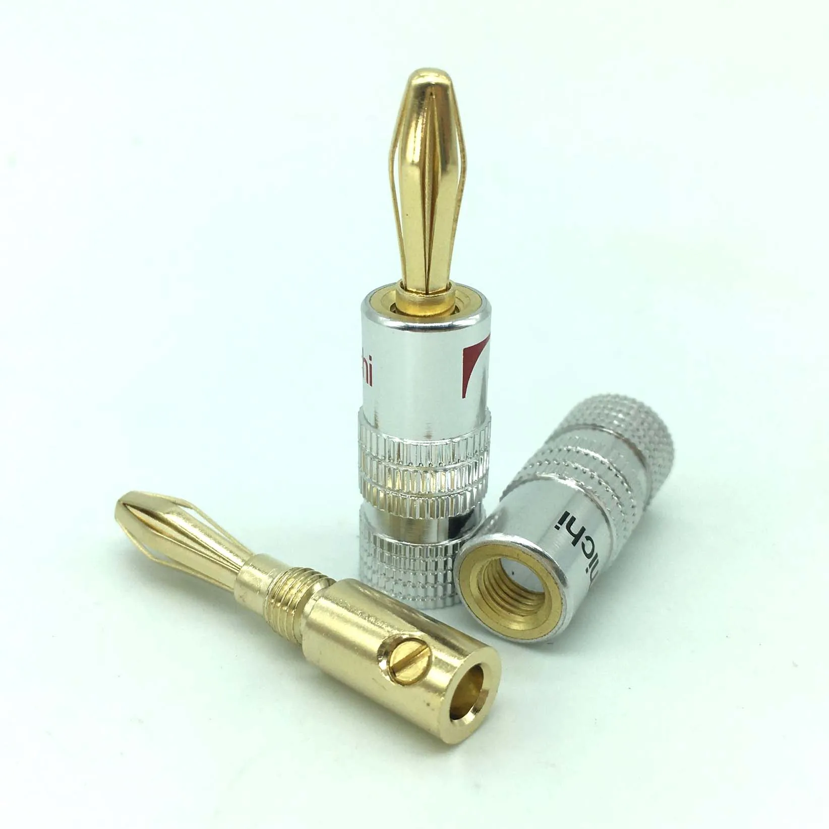 

20/10/4Pcs BANANA PLUGS Gold-plated 4MM Banana Binding Post Connector with Screw Lock For Audio Jack Speaker Plugs Black&Red