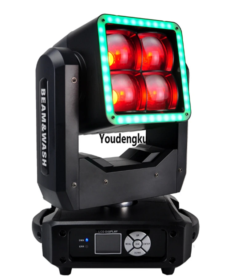 

New Design 4x40W RGBW 4 in 1 LED Wash Beam Moving Head Zoom Show DMX DJ Club Stage LED Lighting