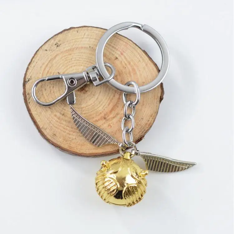 Harried Potter Golden Snitch Key Chain Pendant Alloy Keychain Toy Action Figure Collectible Model Toys Pocket Jewelry Gifts