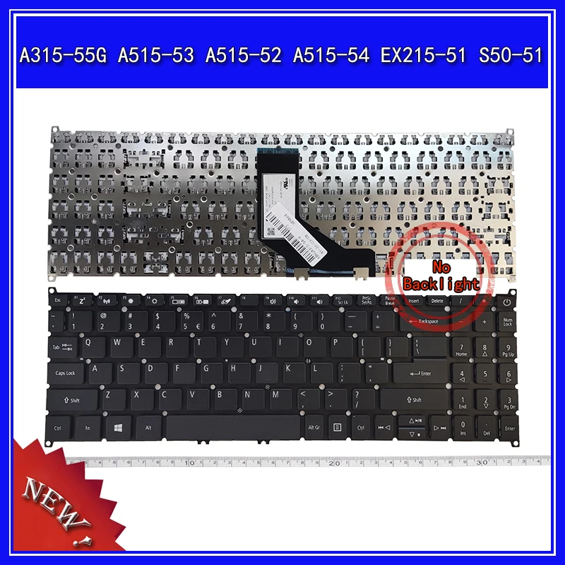 Laptop Keyboard For ACER A315-55G A515-53 A515-52 A515-54 EX215-51 S50-51 Notebook Replace Keyboard