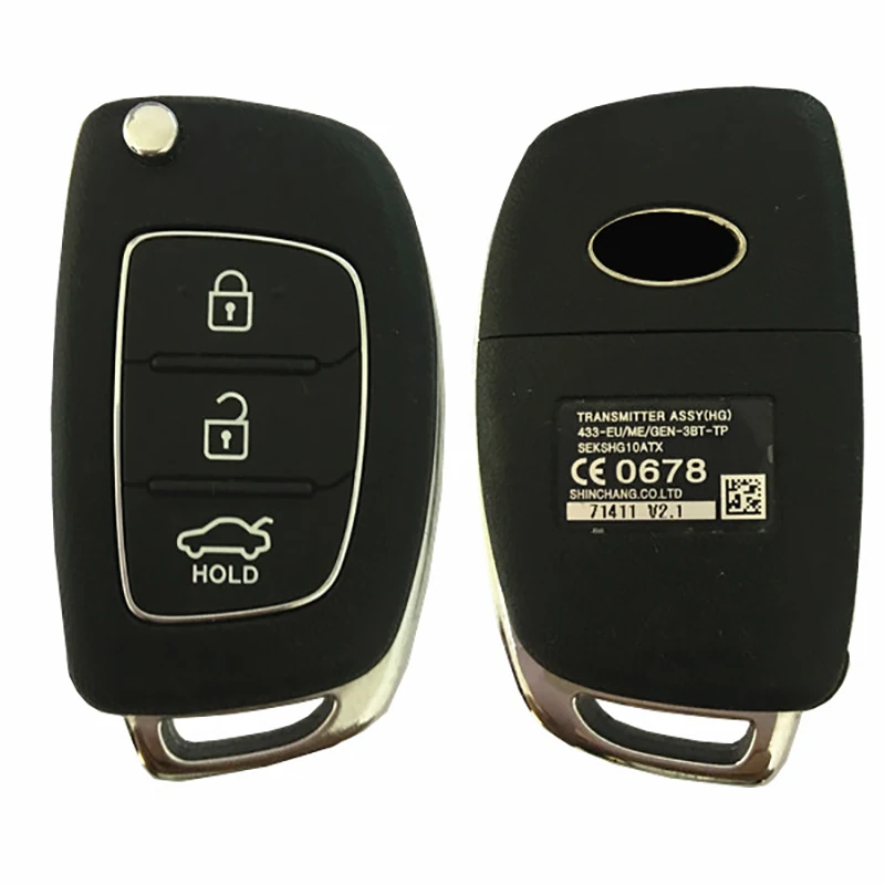 CN020114 3 Button Flip Remote Key For 2013-2014 Hyundai Azera Remote Frequency 433MHZ FCCID Number 95431-3V030