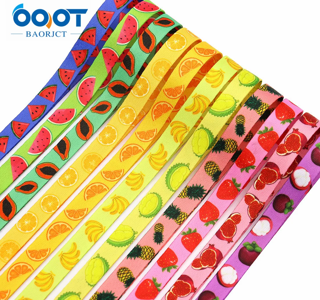 3/8 Inch M-21603-749 Double-Sided Fruit Series Thicken Ribbon 10 Yards DIY Dog Collar Leash Mobile Phone Chain Kettle Webbing