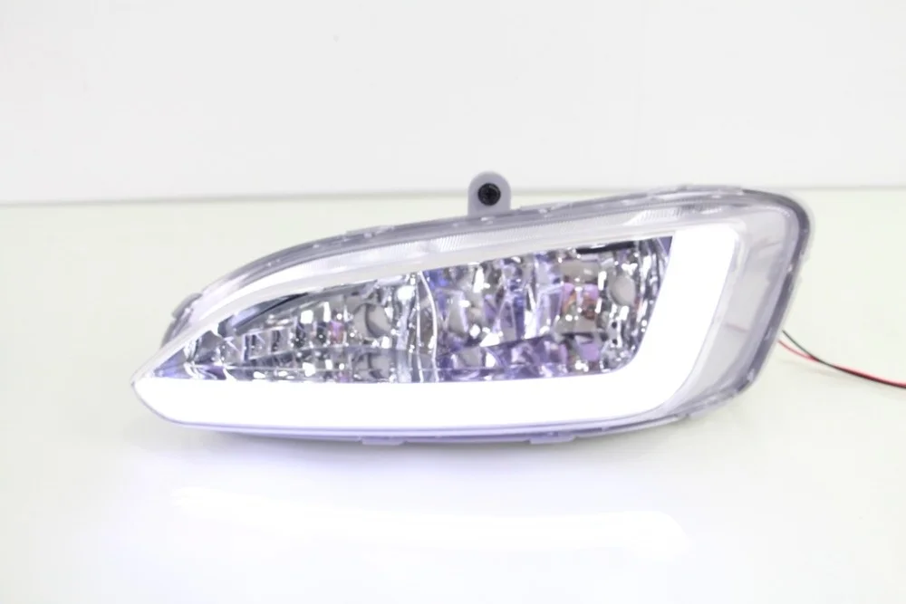 LED DRL daytime running light for Hyundai IX45 New santa fe 2013-15, Parking Accessories, pure white, with yellow turn light