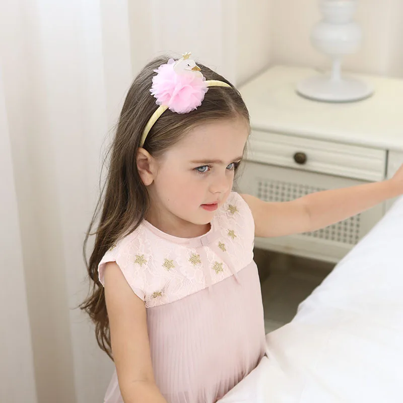 1PC Lovely New Cartoon Swan Kids Hair Hoop Boutique Baby Hairbands Princess Headwear Children Headbands Girls Hair Accessories
